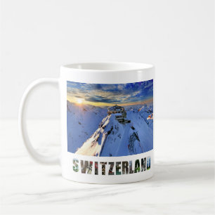 Shilthorn Mountain Swiss Alpernas Schweiz Sunrise Kaffemugg