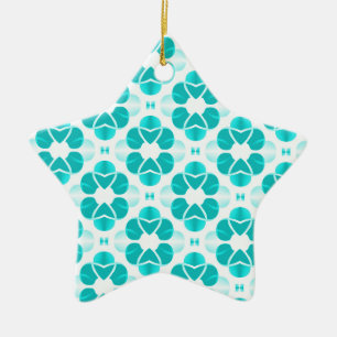 Shimering Glam Star Ornament, Teal Julgransprydnad Keramik