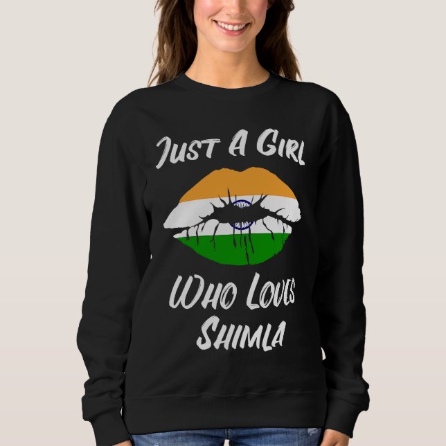 Shimla lips mouth love Indian flag T Shirt (Framsida)