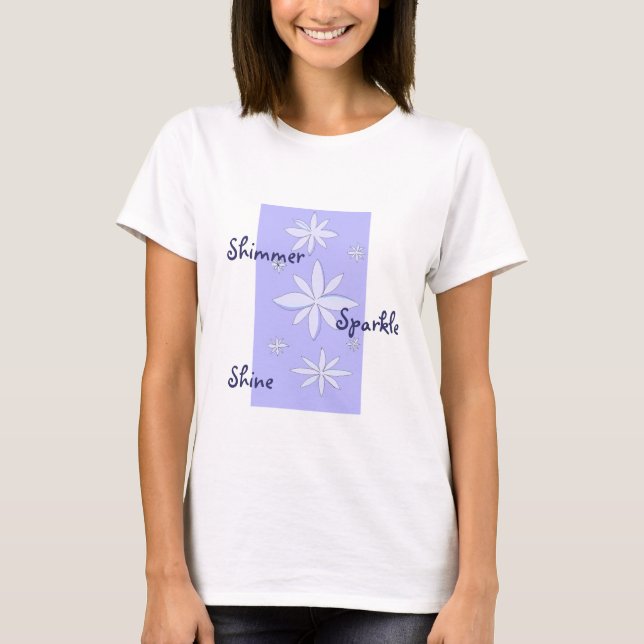 Shimmer And Sparkle Snöflingor T Shirt (Framsida)