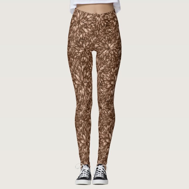 Shimmer Dahlia Mönster Women's Leggings (Framsida)