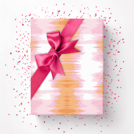 Shimmer Ikat i rosa och orange Presentpapper