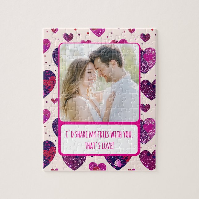 Shimmer Lila Heart  min Fries Pussel (Vertikal)