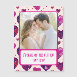 Shimmer Lila Heart  mitt Fries Magnetic Card