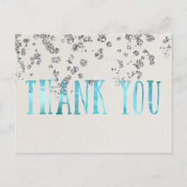 Shimmer Sea Blue och Faux Silver Sequins Vykort