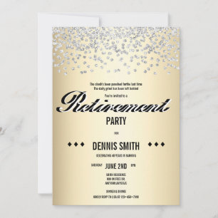 Shimmer Silver Glitter Konfetti Pension Party Inbjudningar