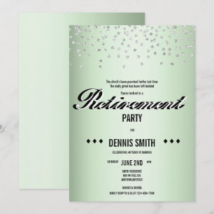 Shimmer Silver Glitter Konfetti Pension Party Inbjudningar