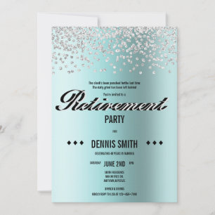 Shimmer Silver Glitter Konfetti Pension Party Inbjudningar