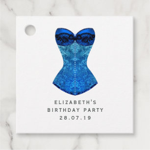 Shimmering Blue Velvet Debutante Gåvor Etiketter