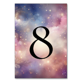 Shimmering Celestial Stardust Himmel Bröllop Bordsnummer