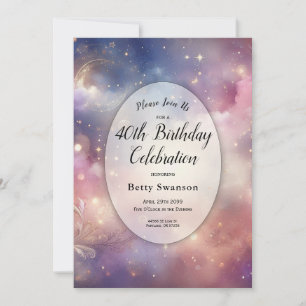Shimmering Celestial Stardust Himmel Milestone Inbjudningar