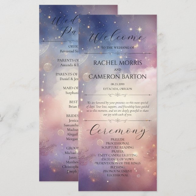 Shimmering Celestial Stardust Skies Program (Fram/baksida)