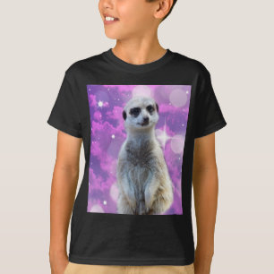 Shimmering Charm: Meerkat på Rosa Bokeh Background Tröja