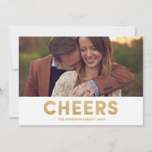 SHIMMERING CHEERS HOLIDAY PHOTO CARD JULKORT