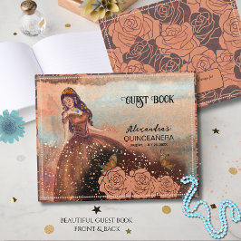 Shimmering Copper Quinceañera  - Elegant klänning Gästböcker