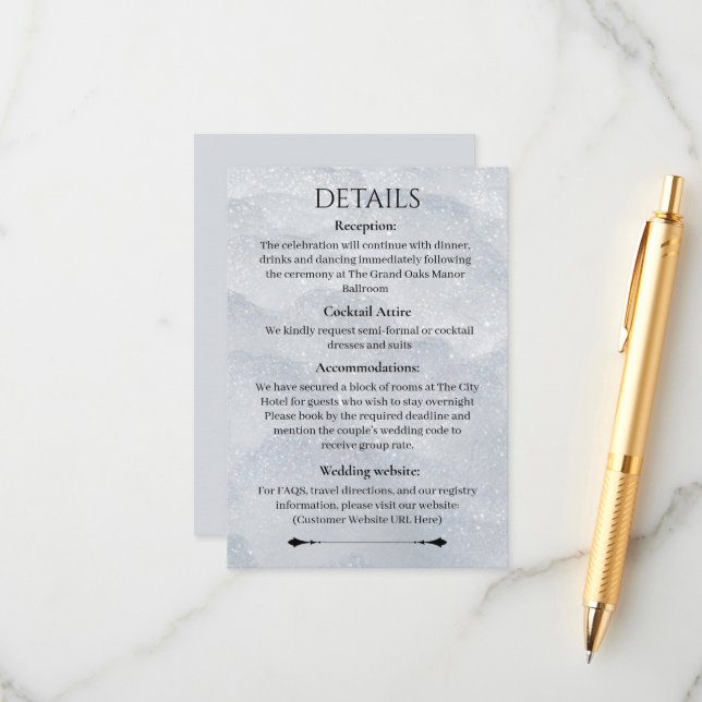 Shimmering Filigree Details Card  Tilläggskort (Fram/Back In Situ)