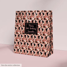 Shimmering Gift Bag Trendy Rose Gold and Black