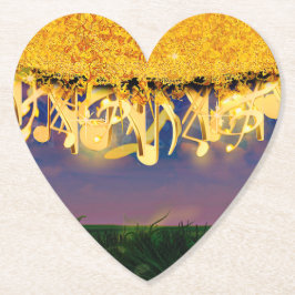 Shimmering Notes of Guld Underlägg Papper