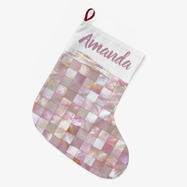 Shimmering Pink Stocking Christmas Stocking Stor Julstrumpa (Framsidan (Hängande))