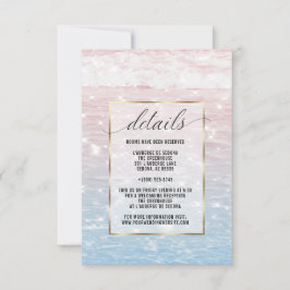 Shimmering Rosa Havsvatten Detaljer Card Inbjudningar