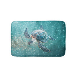 Shimmering Turquoise Sea Turtle | Coastal Badrumsmatta