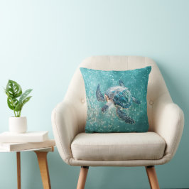 Shimmering Turquoise Sea Turtle | Coastal Kudde