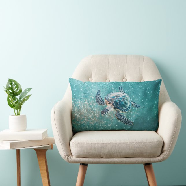 Shimmering Turquoise Sea Turtle | Coastal Lumbarkudde (Stol)