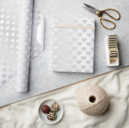 Shimmering White Bröllop Hearts Presentpapper