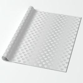 Shimmering White Bröllop Hearts Presentpapper