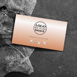 Shimmery Coral Ombre Sparkling Diamonds med Logoty Visitkort