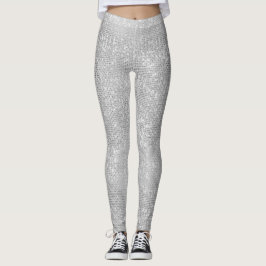 Shimmery damasker för silvergnistra leggings