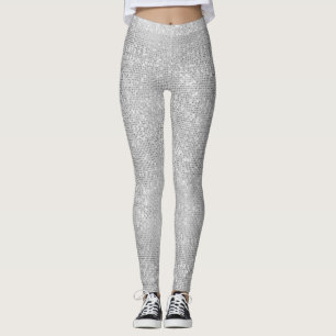 Shimmery damasker för silvergnistra leggings