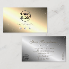 Shimmery Golden Silver Sparkling Diamonds Add Logo Visitkort