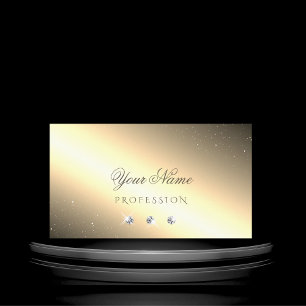 Shimmery Golden Silver Sparkling Diamonds Luxury Visitkort