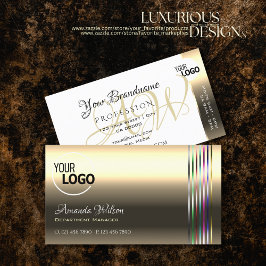 Shimmery Golden White Colorful Rand add Logotyp Visitkort