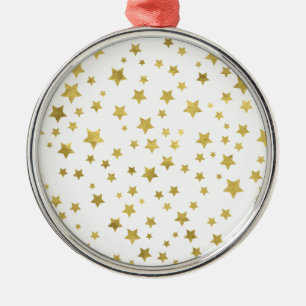 Shimmery Goldstars Golden Star Mönster Julgransprydnad Metall