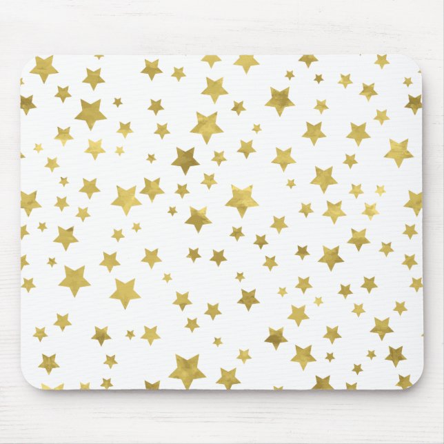 Shimmery Goldstars Golden Star Mönster Musmatta (Framsidan)
