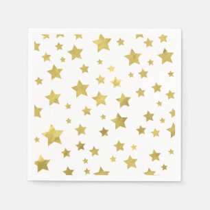 Shimmery Goldstars Golden Star Mönster Pappersservett