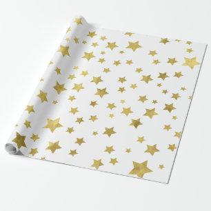 Shimmery Goldstars Golden Star Mönster Presentpapper