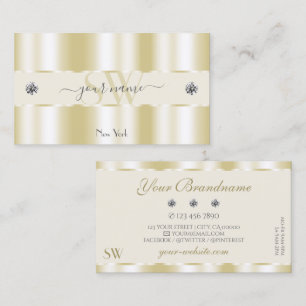 Shimmery Guld Gnistra Diamonds Monogram Luxurious Visitkort