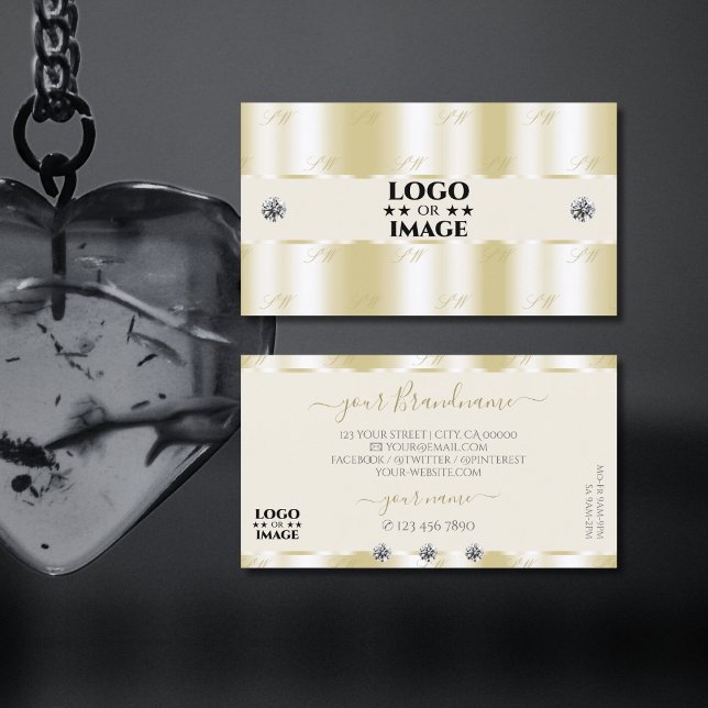 Shimmery Guld Gnistra Diamonds with Logotyp Luxuri Visitkort (Skapare uppladdad)