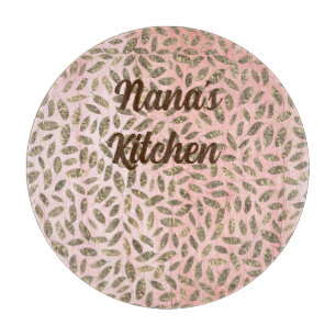 Shimmery Guld Löv på Rosa Wood Personlig