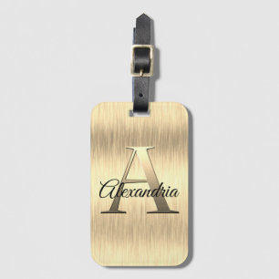 Shimmery Guld Monogram Bagagebricka
