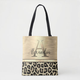 Shimmery Guld Monogram Leopard Tygkasse