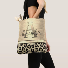 Shimmery Guld Monogram Leopard Tygkasse