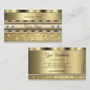 Shimmery Guld Sparkling Glitter Monogram Luxurious Visitkort