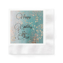 Shimmery Guld Stars på Teal Birthday