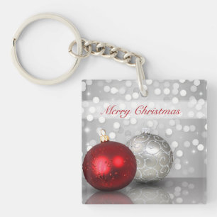Shimmery jul Ornaments - akrylisk nyckelkedja