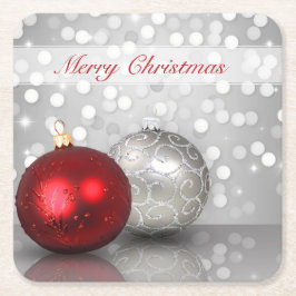 Shimmery julprydnadar - papper kustfartyg underlägg papper kvadrat