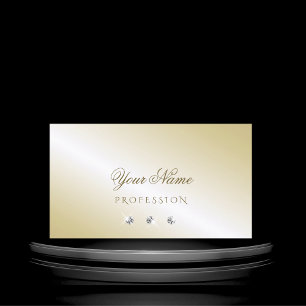 Shimmery Light Golden Sparkling Diamonds Luxurious Visitkort